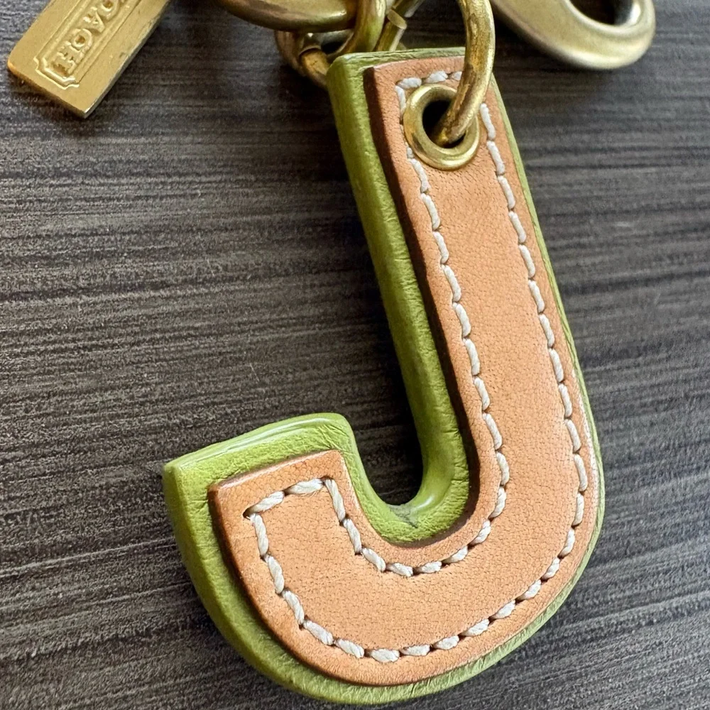 RESERVED Coach Letter Bag Charm - Y2K J Leather - Picture 3 of 8